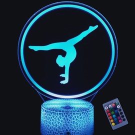 Optische Täuschung 3D Gymnastik Nacht Licht 16 Farben Andern Sich Fernbedienung USB-Strom Touch Schalter Dekor Lampe LED Lampe Tisch Kinder Brithday weihnachten Geschenk