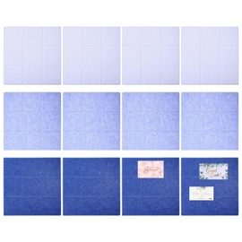 GLOBLELAND 12 Sheets 3 Colors Square Self-Adhesive Felt Wall Tiles Large Cork Board for Walls 35.4"x35.4" Cork Bulletin Board Tiles for Home Kitchen School Office Wall Decor