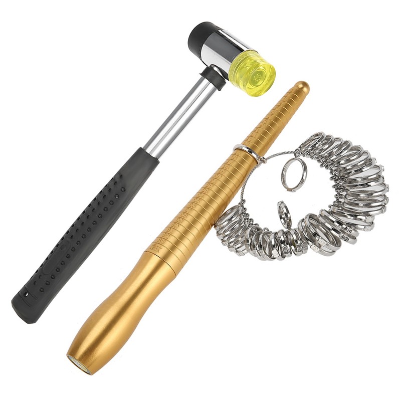 3pcs / Set Ring Mandrel Sizer Finger Measuring Stick Handle