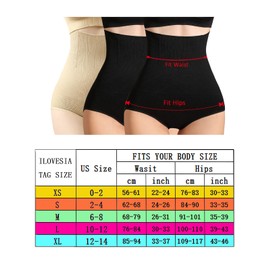 iloveSIA Womens Shapewear High Waist C-Section Recovery Slimming Underwear Tummy Control Panties 3Black Size S