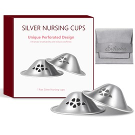 Silver Nursing Cups,Original Perforated Breathable Design,Silver Nursing Cups,Silver Nipple Covers Breastfeeding,Nipple Shields for Breastfeeding Newborn-2025NEW (Regular)
