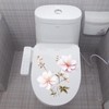 Two Beautiful Peach Blossoms Toilet Cover Sticker Decals,Fish Bird Flower