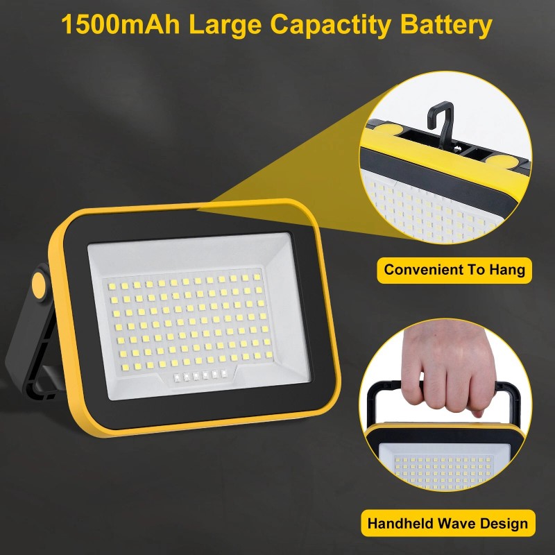 T-SUN 2PCS Rechargeable Work Light LED Battery Flood Light Outdoor