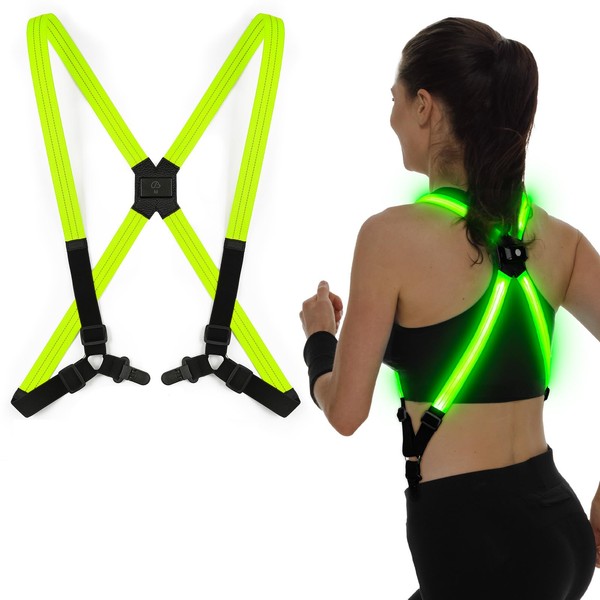 Light Up Suspenders LED Safety Lights for Walking at Night,