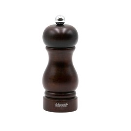 Bisetti Sorrento 5.1 Inch Walnut Stained Beechwood Salt Mill With Adjustable Grinder