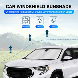KUST Parasol para parabrisas GMC Terrain 2018-2023, protector de visera plegable que bloquea los rayos UV para mantener tu coche fresco