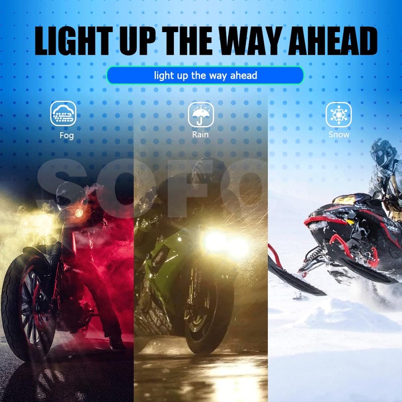 SOFOC- BA21D LED Bulbs High/Low Beam,Yellow G40 Bulb for Motorcycle