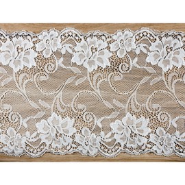 Party Deco Lace Roll with Embroidery, White, KOR18-008Z