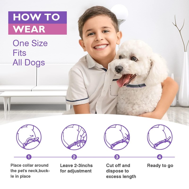 Dog Calming Pheromone Collar Set of 3,Relieves Anxiety,Keeps Dog Quiet,Foldable