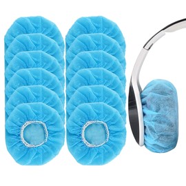 PESLNG Disposable Headphones Cover, Pack of 100, Blue, Elastic and Stretchy, Hygienic Protective Cases for Headphones (8-13 cm), Ideal for Home, Sports and Office