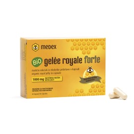 Medex Bio Gelée Royale FORTE, hohe Dosierung 1000 mg Gelée Royale, lyophilisiert, trockene Form, klinisch nachgewiesene Ergebnisse, 30 Kapseln, 30 Tage Anwendung