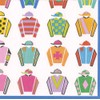 Caspari Jockey Silks Napkin Cocktail, 20 CT, Multicolor