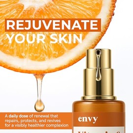 Envy Suero De Vitamina C Con Vitamina E Y Glicerina: Piel, Reducción De Manchas Oscuras Y Antienvejecimiento, Suero Hidratante Para La Piel De Vidrio 