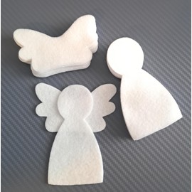 Felt Angel Die Cut Out Shapes With Wings, DIY Christmas Decorations, Kids Art & Crafts. 8 Pack.
