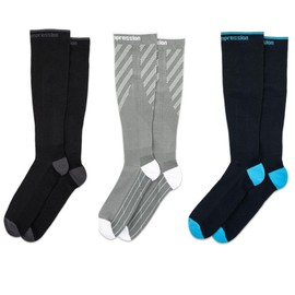Calcetines de compresión de cobre para mujeres y hombres, Powerknit - Calcetines de compresión para correr, ciclismo y alivio del dolor, Varios colores, S