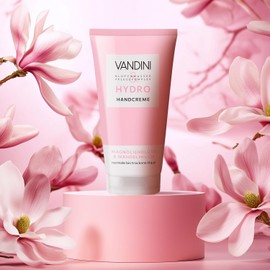 VANDINI 3x HYDRO Handcreme Damen 75 ml mit Magnolienblüte & Mandelmilch - Pflegende Handcreme für normale bis trockene Haut - vegan, ohne Parabene & Silikone, Made in Germany
