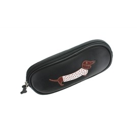 Mala Leather Collection Best Friends Dachshund Glasses Case 5115_65, black