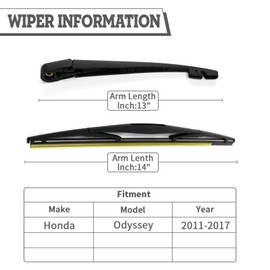 HODEE Rear Wiper Arm Blade Nut Set Replacement for Honda Odyssey 2011-2017 Back Windshield Wiper Assembly with Window Wiper Cap Cover Accessories 76720SHJA01