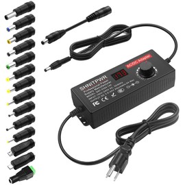 SHNITPWR Universal Power supply DC 24V 12V 5V 6V 9V 14V 19V Adjustable AC/DC Adapter 100V~240V AC to DC Variable Power Converter Multi-Voltage 3.5V ~ 24V 6A 144W Power Adapter 14 Tips LCD Display