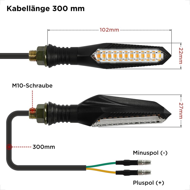 evermotor Running Light Indicator Motorcycle LED 12 V, Pack of