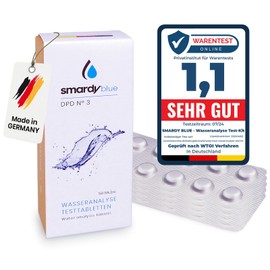 smardy 50 Photometer Test Tablets DPD3 for Analysis of Total Chlorine Content - Water Test for Electronic Pool Testers - Precise Water Analysis for Pool, Whirlpool & Aquarium - Made in Germany