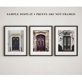 Lisa Russo Fine Art - Set of 3 Vintage Door Prints for Entryway Wall Art Decor - Not Framed - Foyer or Office Artwork - 3 8x10" Prints Pre-Matted to 11x14"