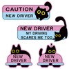 4pcs New Driver Car Magnet Set - Black Cat Design,