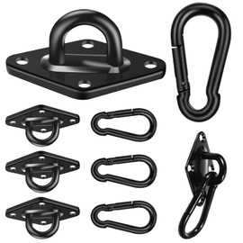 Stainless Steel Pad Eye Hooks+M8 Snap Hooks, Heavy Duty Hammock Hanging Kit