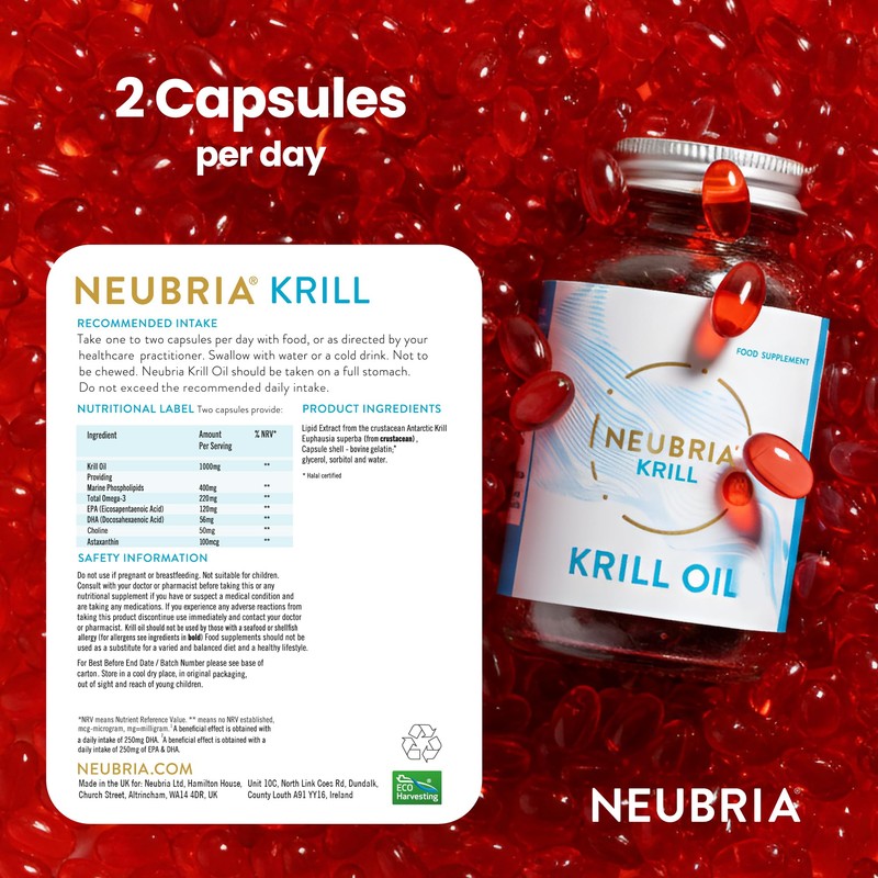 Neubria Krill Oil Omega-3 Capsules High Strength 1000mg | EPA