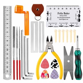 Guitar Repair Tool Kit for String Instrument Maintenance – 26-Piece Multifunctional Setup Set for Home Studio & Travel Use