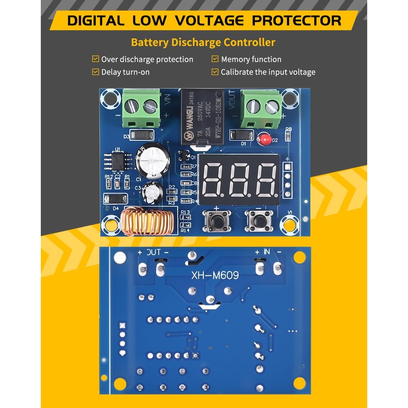Seloky 2PCS Digital Low Voltage Disconnect Switch 12V-36V DC Over-Discharge