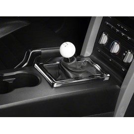 Modern Billet Retro Style 5-Speed Shift Knob; White Compatible with Ford Mustang 2005-2010