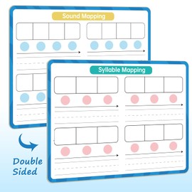 Phonemic Awareness Dry Erase Board,9" x 12" Double Sided Syllable Small Whiteboard,Speech Games, Letter Sound,Science Reading Manipulative,Preschool Kindergarten Classroom Must Have
