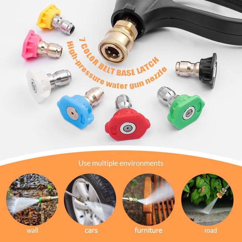 7 Bestgle Pack Pressure Washer Nozzle Tips Set, 1/4 Inch