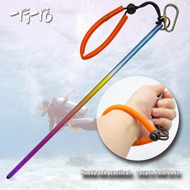 TiTo Titanium Scuba Diving 14''/35cm Diving Pointer Stick Ultra- Light Underwater Lobster Tickle Scuba Diving Stick Pointer Rod with Measurement & Lanyard(Colorful)