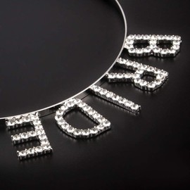 DIELOVEHUA Bride Headband, Bride to be Headband, Women Silver Bridal Headband, Women's Elegant Headband, Bridal Rhinestone Hair Accessories, for Birthday, Hen Party, Wedding