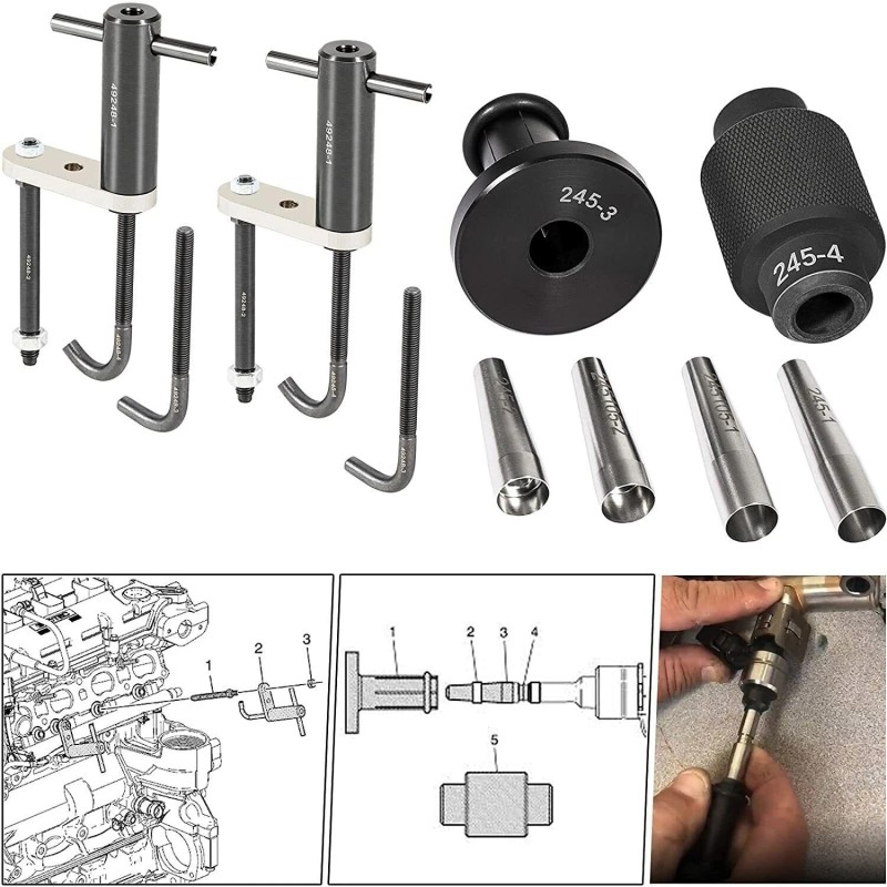 DW-Auto 6706 Injector Rail Assembly Remover & GM245 Fuel Injector