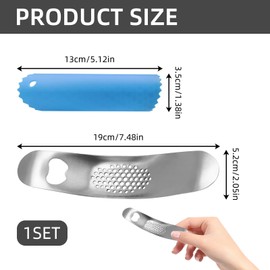 Aphohome 2 - Piece Garlic Tool Set: Stainless Steel Mincer (7.5in) & Silicone Peeler (5.1in), Kitchen Gadgets for Easy Peeling and Mincing, Durable & Dishwasher - Safe