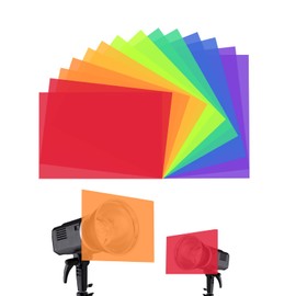 Correction Gel Light Filter, 14 Pack Colored Overlays Transparency Color Film for Photo Studio Light Video Photography Strobe, 7 Assorted Colors(29.7x21cm)