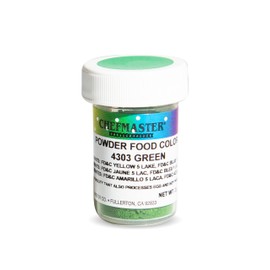 Chefmaster Green Dry Powder Candy Color | Vibrant Shades | Chocolate, Macarons, Fondant | Decorating | Professional-Grade Dye | Easy-to-Use | Manufactured in USA | 3 grams