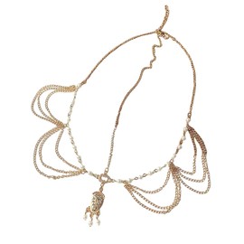 MIRKUZI Hair Bands for Women Bohemian Tassel Headband, Tassel Chain Headband, Bohemian Headband, Golden Head Chain, Girls Hair Accessories (Gold)