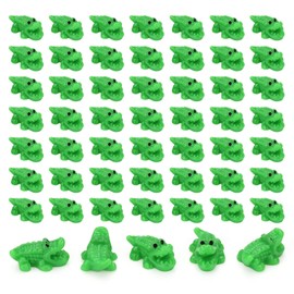 Lucxhcky 100 Pcs Small Laying Alligator Figures - Detailed Prone Crocodile Miniature Decor for Desk, Bookshelf, Diorama, Aquarium, Zen Garden and Collectors Display (Open mouth)