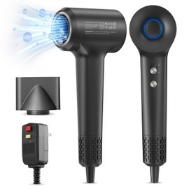 Hair Dryer, Negative Ion Blow Dryer for Women Men, 110, 000 RPM Brushless Motor, 4 Temps & 2 Speeds, 360° Rotating Magnetic Nozzle, High-Speed Low Noise Hair Dryer for Home and Travel
