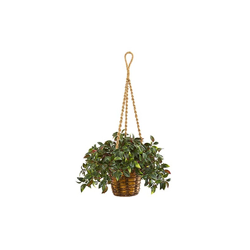 Nearly Natural 30in. Mini Melon Artificial Plant in Hanging Basket