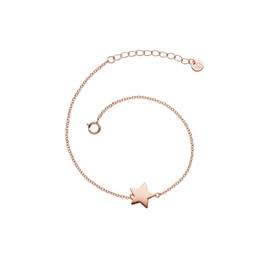 GLANZSTÜCKE MÜNCHEN Women's Bracelet with Star Pendant Sterling Silver 925 Rose Gold-Plated - Star Bracelet in Rose Gold Colours
