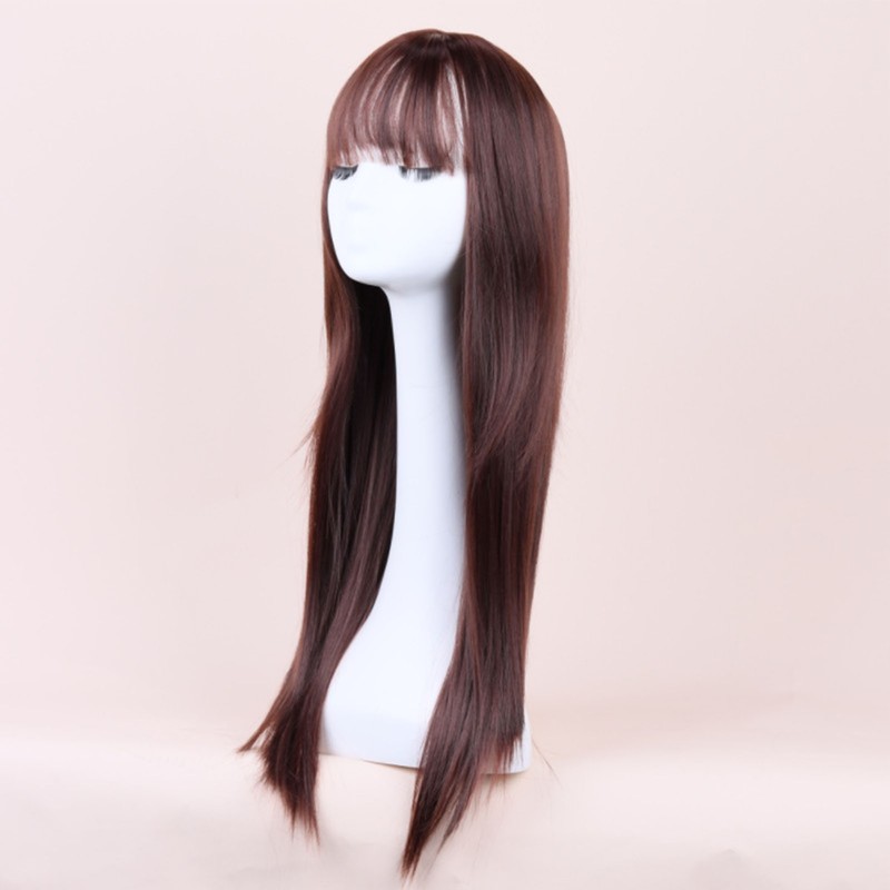 Long Straight Synthetic Hair High Density Silky Heat Resistant Fiber