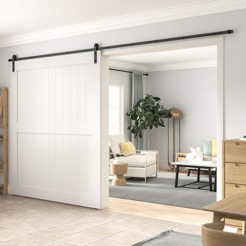 WINSOON 12FT Barn Door Hardware Kit: Single Sliding Door Hardware