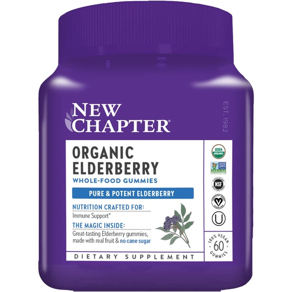 New Chapter Elderberry Gummies - Organic Elderberry Whole-Food Gummies for Immune Support - 60 ct