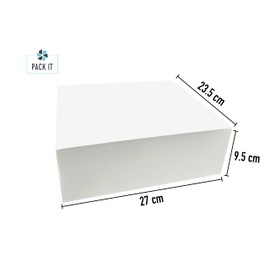 Caja Rígida Para Regalo Color Blanco Mate Con Cierre Magnético 27x23.5x9.5 cm GRANDE