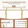 Raybee 74" W Heavy Duty Clothes Rack, Double Rods Gold
